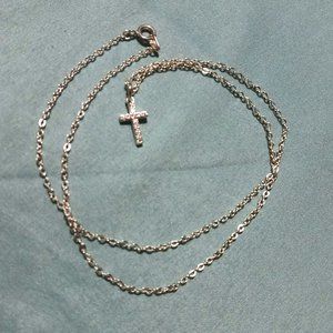 Stirling LA CN Dainty Cross Necklace